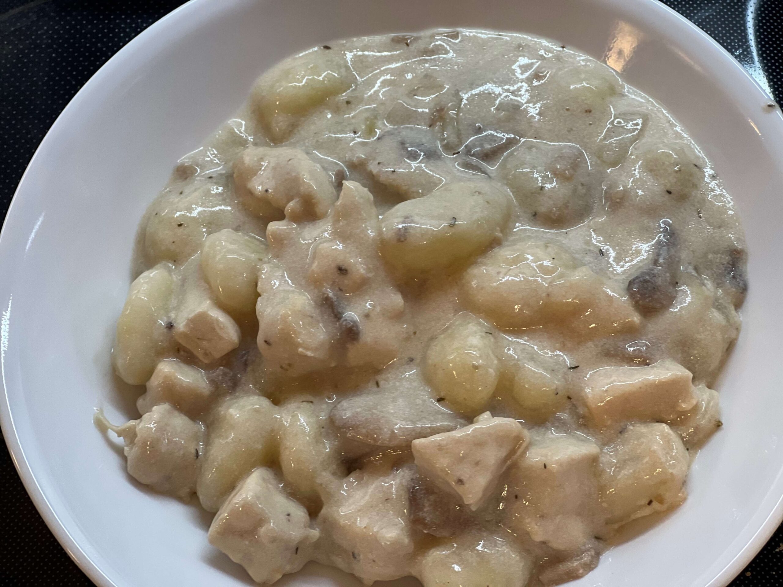 Mushroom Chicken Gnocchi, hot and ready to eat!